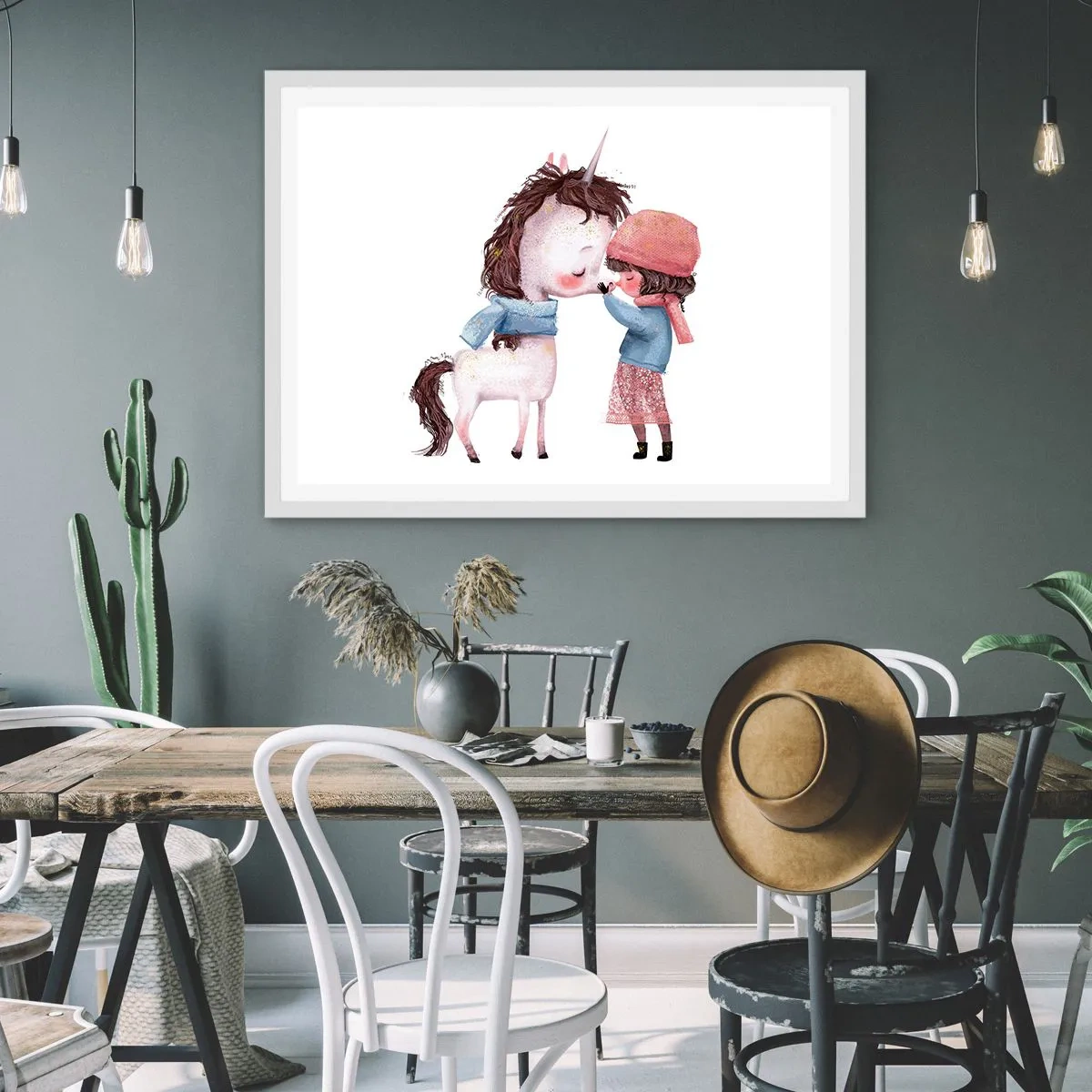 Poster in een witte lijst - Een winterverhaal - 100x70 cm