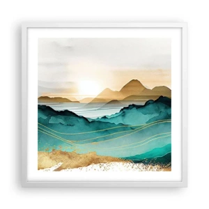 Poster in een witte lijst - Op de rand van abstractie – landschap - 50x50 cm