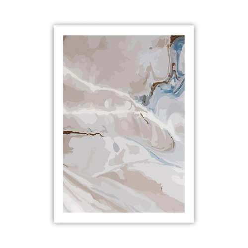 Poster - Blauw kronkelt onder het wit - 50x70 cm