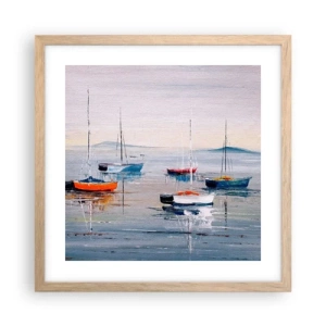 Een poster in een licht eiken lijst - Een welverdiende rust - 40x40 cm