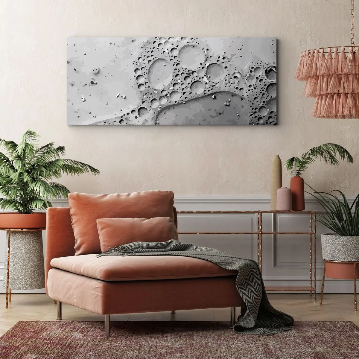 Schilderen op canvas - Schuimspoor - 90x30 cm