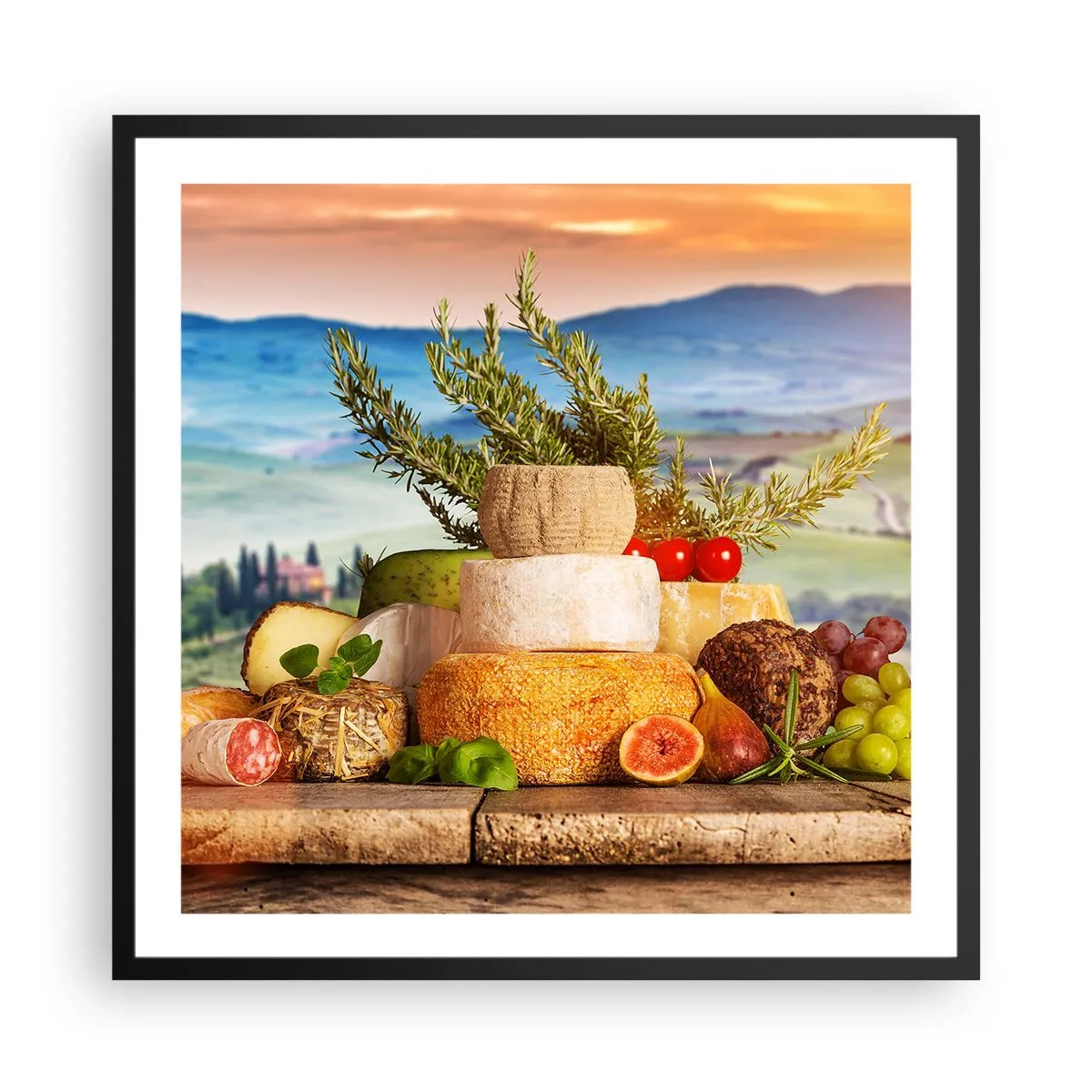 Poster in een zwarte lijst - De Italiaanse levensvreugde - 60x60 cm
