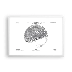 Poster in een witte lijst - Anatomie van Toronto - 70x50 cm
