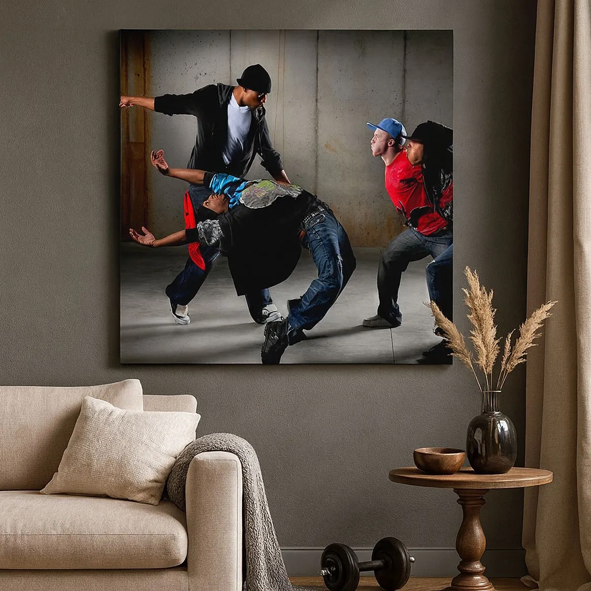 Schilderen op canvas - Dansend met de straatwind - 30x30 cm