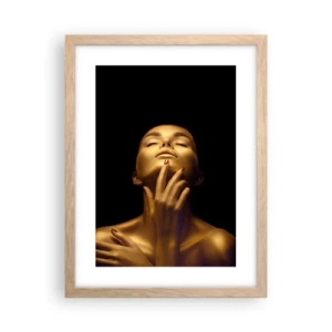 Een poster in een licht eiken lijst - Als gouden zijde - 30x40 cm