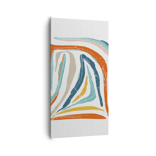 Schilderen op canvas - Abstractie met een vriendelijke glimlach - 65x120 cm