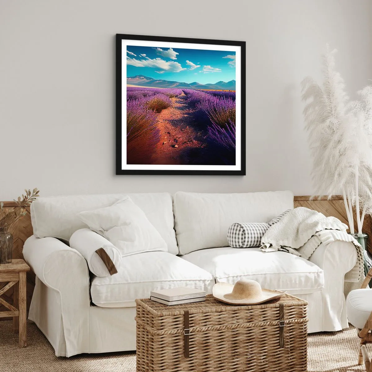 Poster in een zwarte lijst - Geurige velden - 30x30 cm
