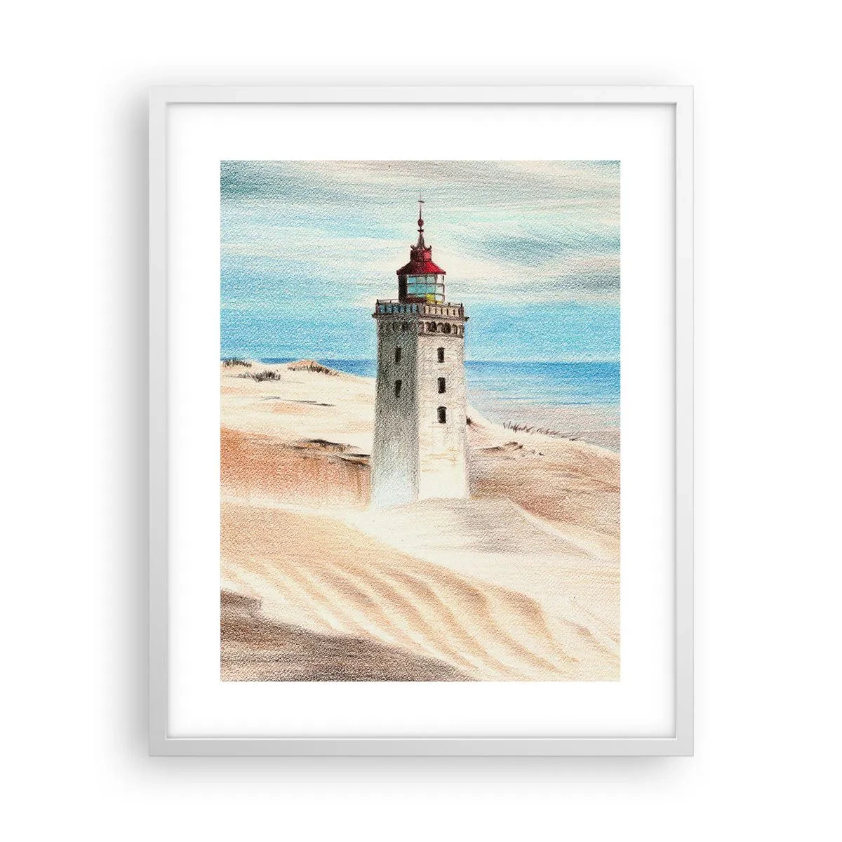 Poster in een witte lijst - Altijd staren naar de zee - 40x50 cm