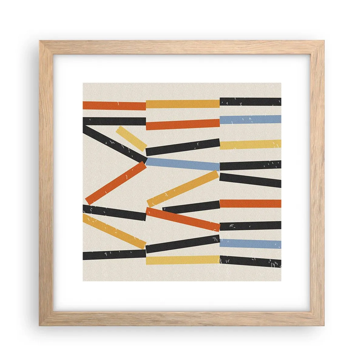 Een poster in een licht eiken lijst - Compositie op goed niveau - 30x30 cm