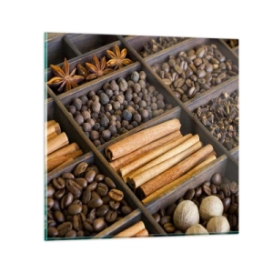 Schilderen op glas - Een schatkist aan aroma's - 60x60 cm