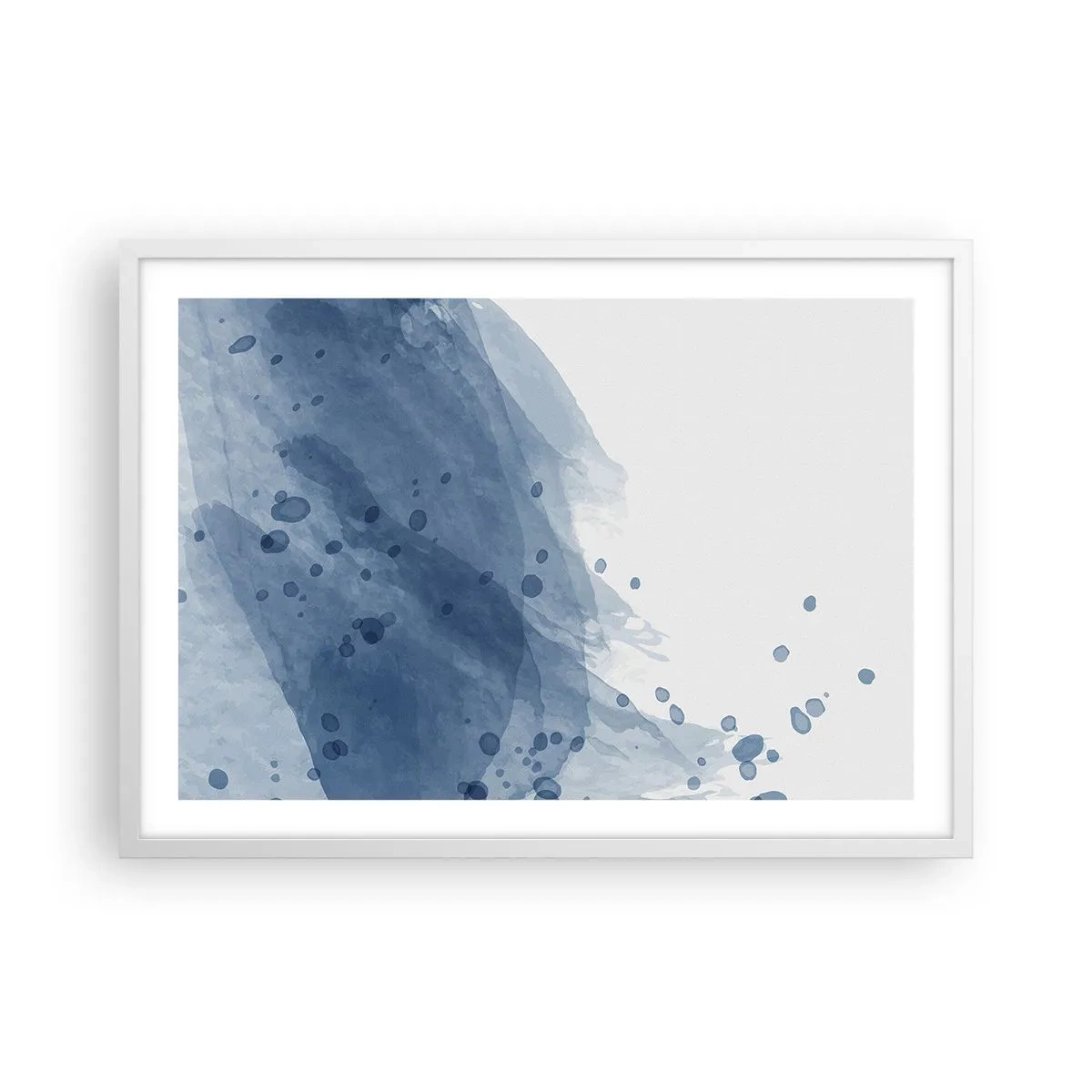 Poster in een witte lijst - Blauwe tule - 70x50 cm