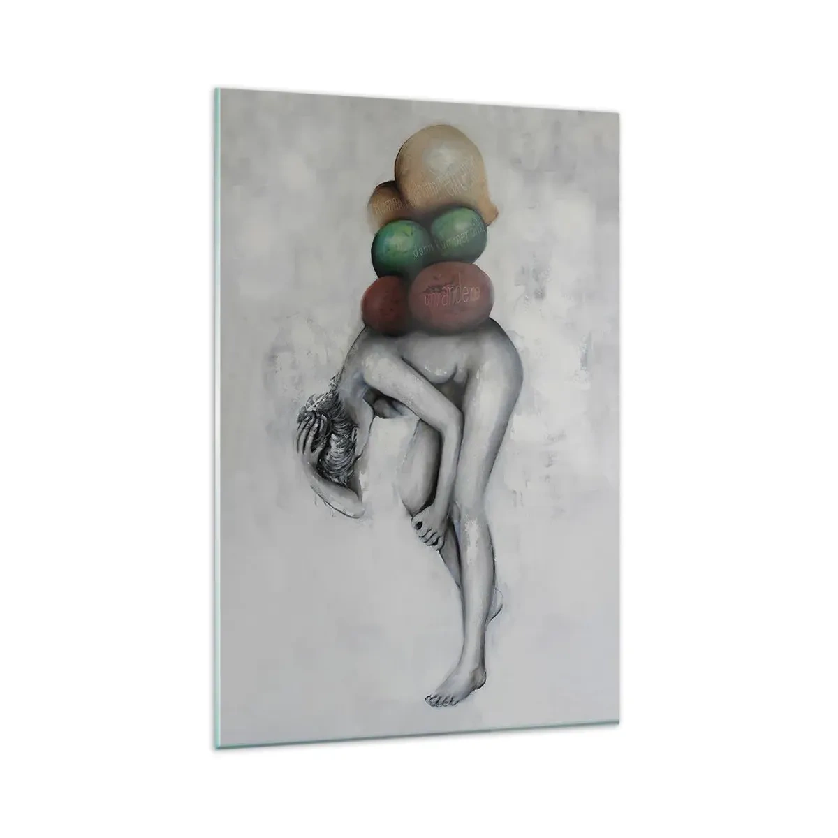 Schilderen op glas - De last van het leven - 80x120 cm