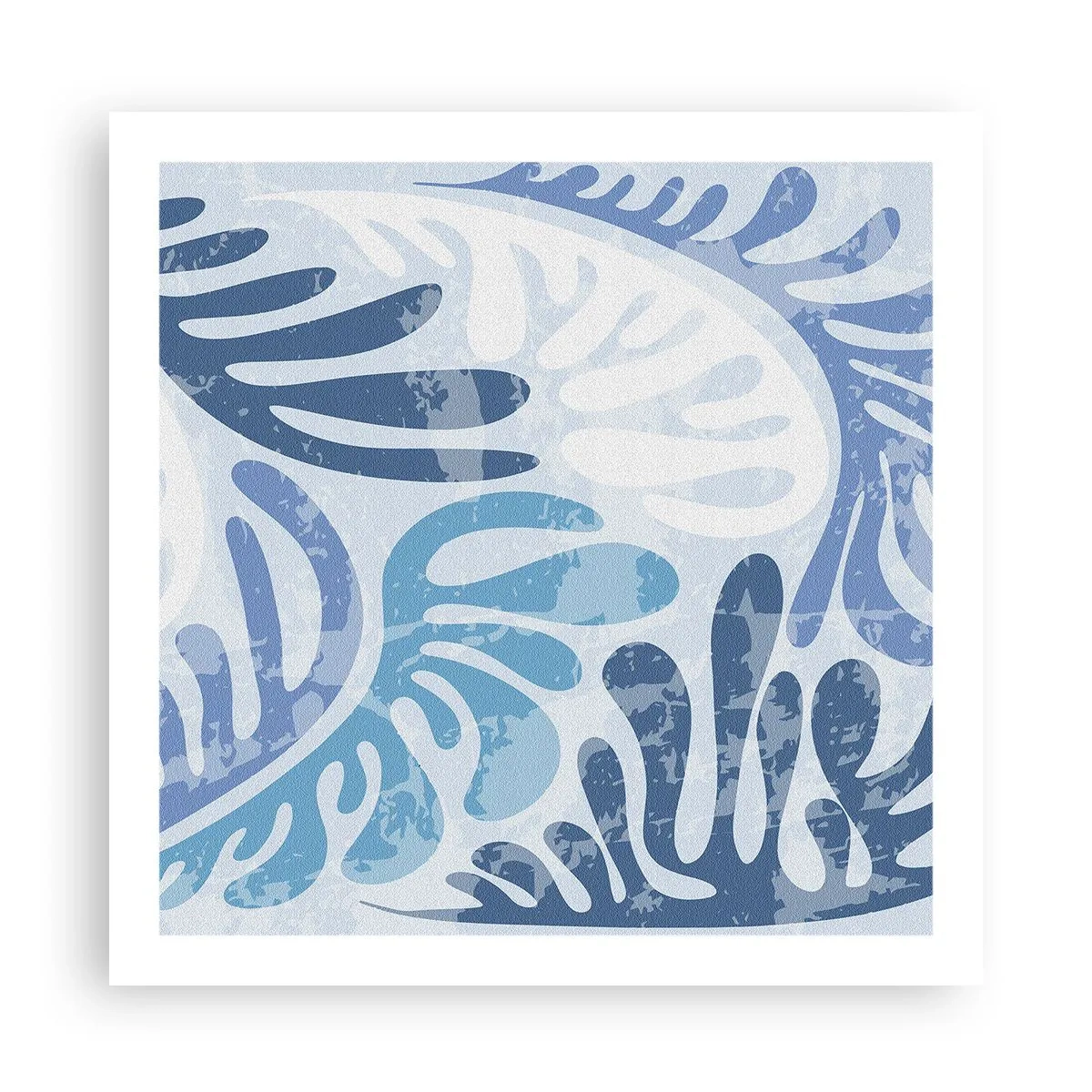 Poster - Blauwe varens - 60x60 cm