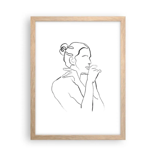 Een poster in een licht eiken lijst - Naakt: een sensueel mysterie - 30x40 cm
