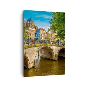 Schilderen op canvas - Lente aan de gracht - 70x100 cm