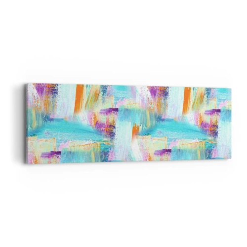 Schilderen op canvas - Vrolijk vlekkerig en besmeurd - 90x30 cm