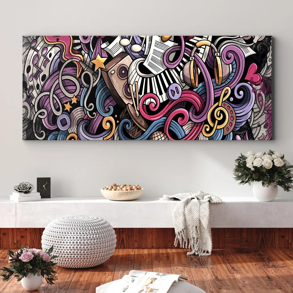 Schilderen op canvas - Ingewikkelde melodie - 100x40 cm