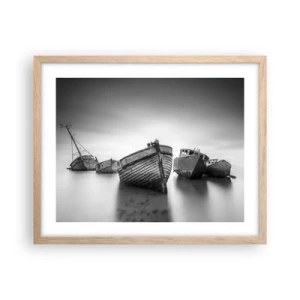 Een poster in een licht eiken lijst - Alleen herinneringen ... - 50x40 cm