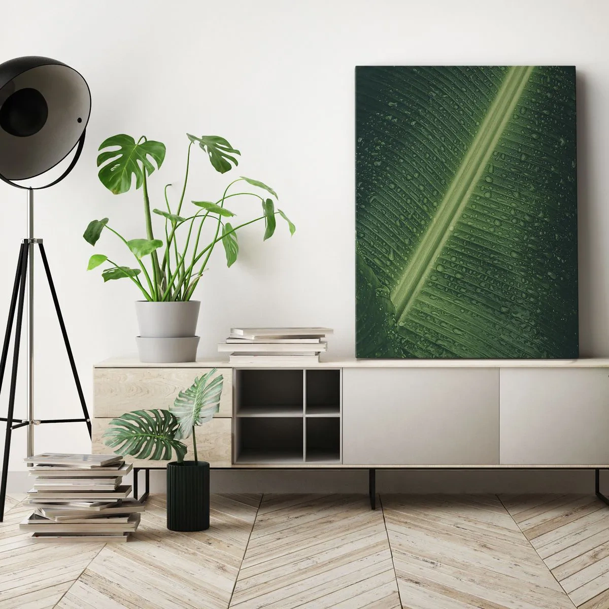 Schilderen op canvas - De structuur van groen - 50x70 cm