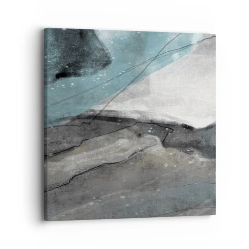 Schilderen op canvas - Abstractie: rotsen en ijs - 30x30 cm
