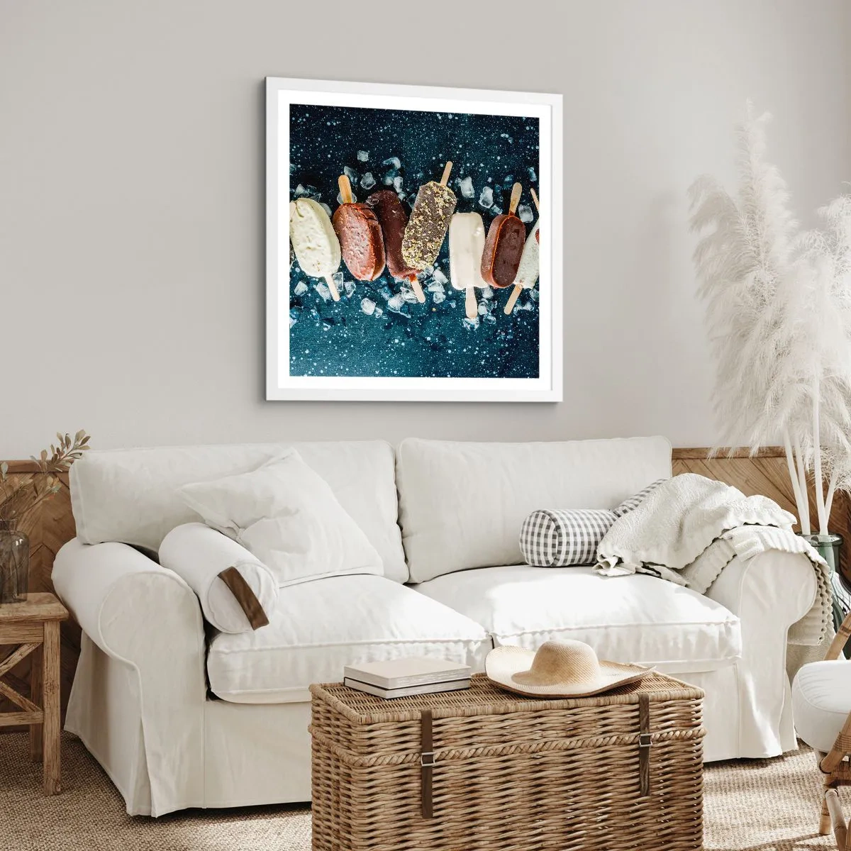Poster in een witte lijst - De smaak van hete zomer - 60x60 cm