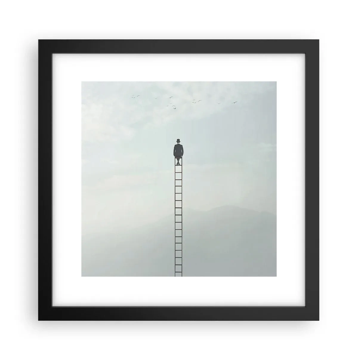 Poster in een zwarte lijst - Stap verder op! - 30x30 cm