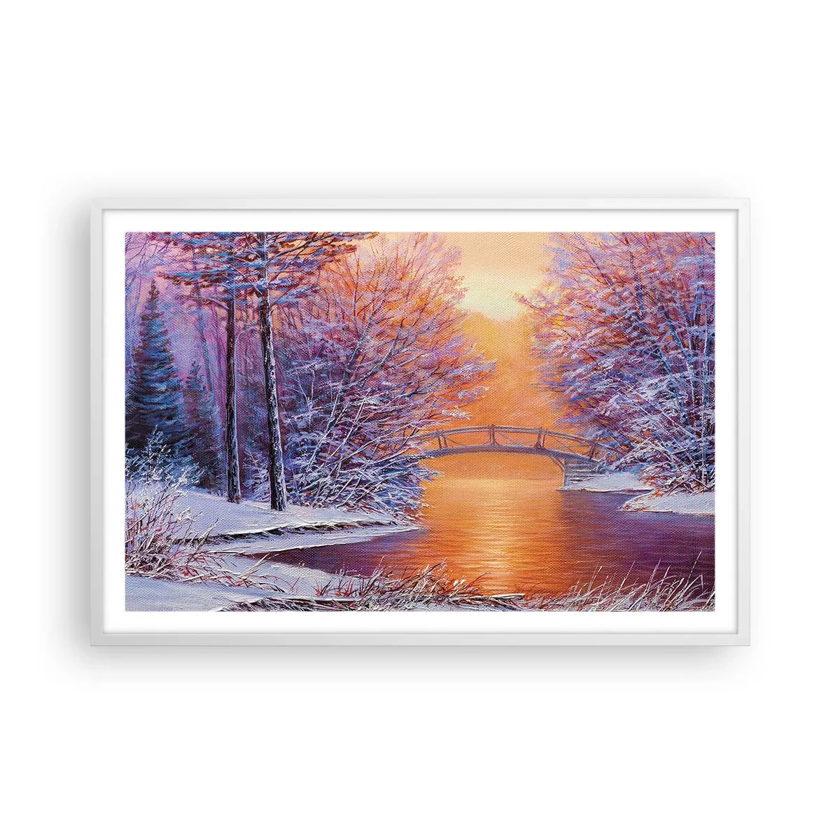 Poster in een witte lijst - Laten we elkaar hier ontmoeten - 91x61 cm