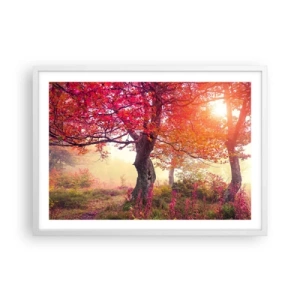 Poster in een witte lijst - Bloeiende razernij - 70x50 cm