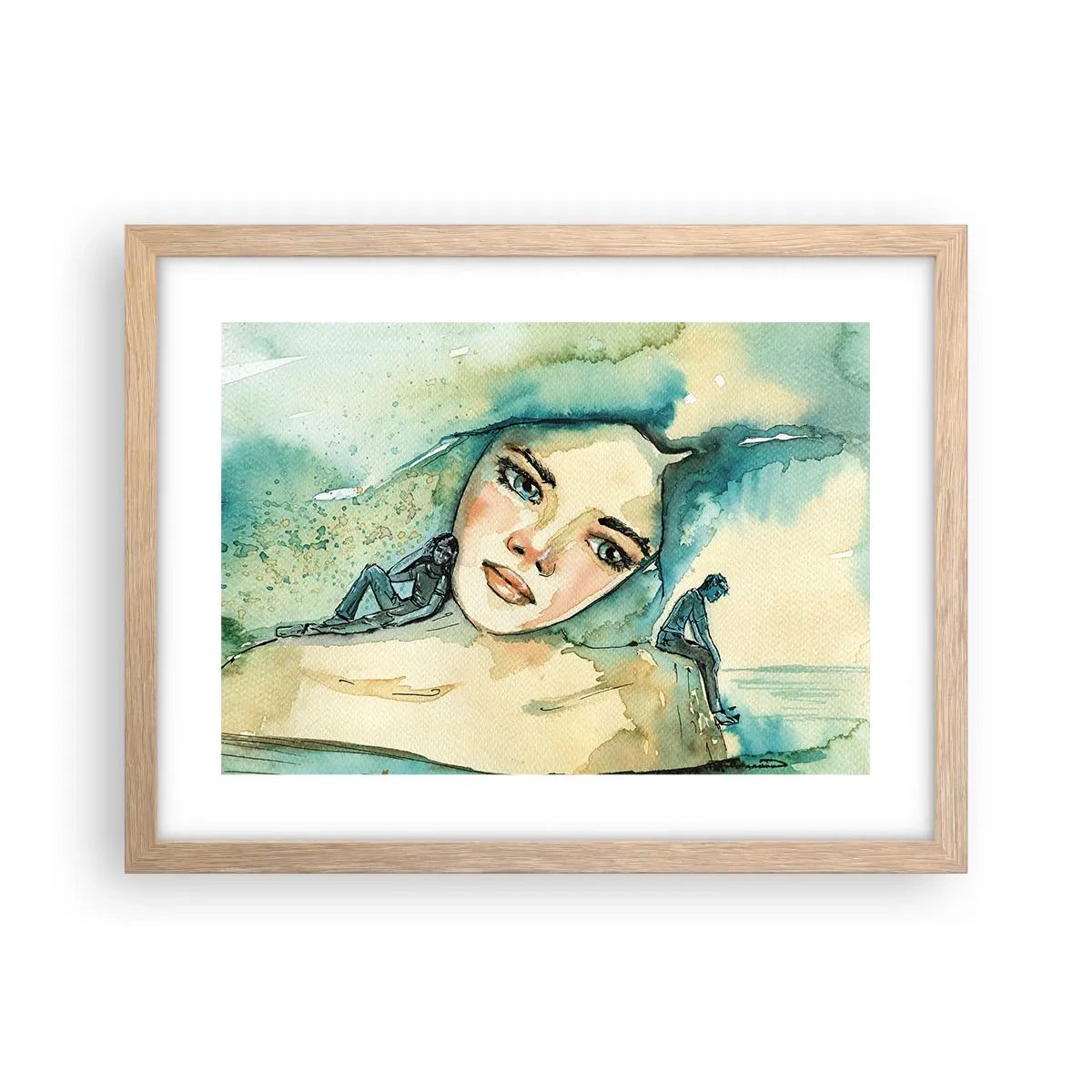 Een poster in een licht eiken lijst - Ben ik blauw? - 40x30 cm