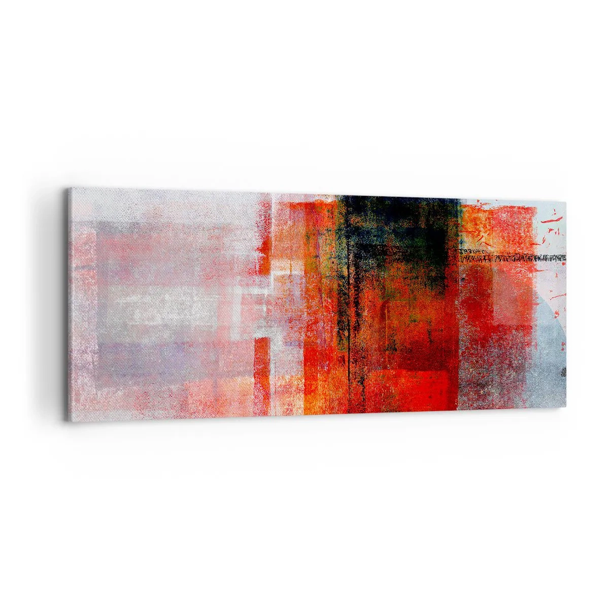 Schilderen op canvas - Een gloeiende compositie - 100x40 cm