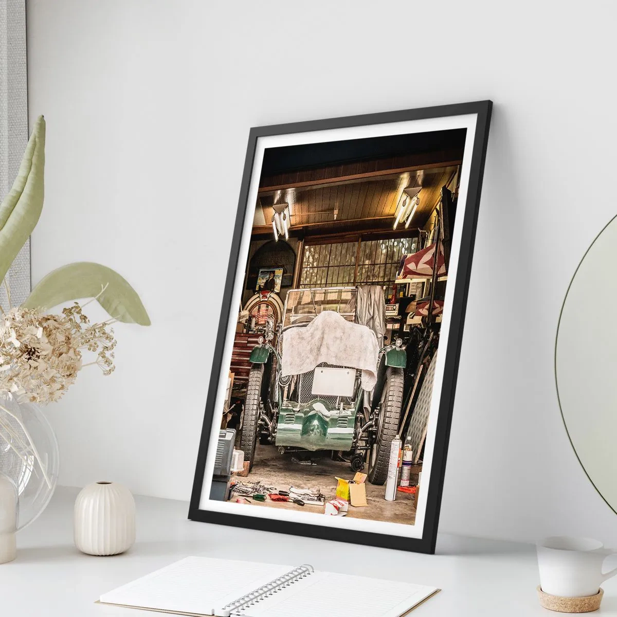 Poster in een zwarte lijst - Terug naar het verleden - 30x40 cm