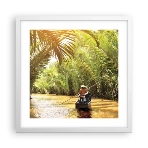 Poster in een witte lijst - Een palmravijn langs - 40x40 cm