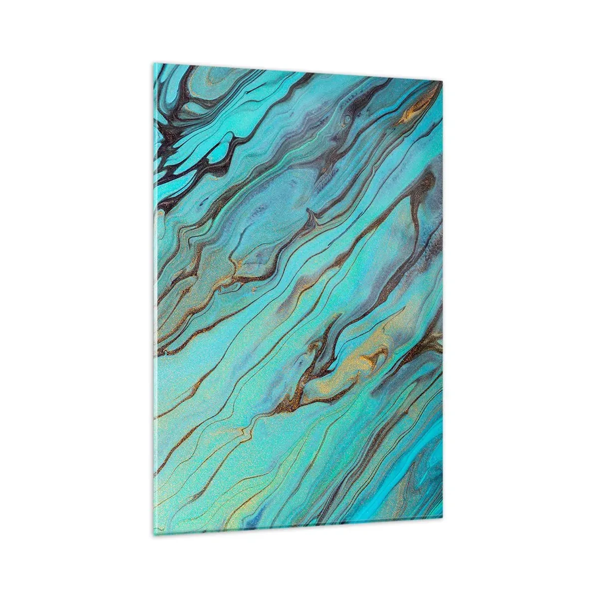 Schilderen op glas - Turquoise vloed - 80x120 cm