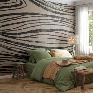 Fotobehang Standard Eco - Lijnoverstromingsvlakte - Abstractie, Lijnen, Modern - 150x105 cm
