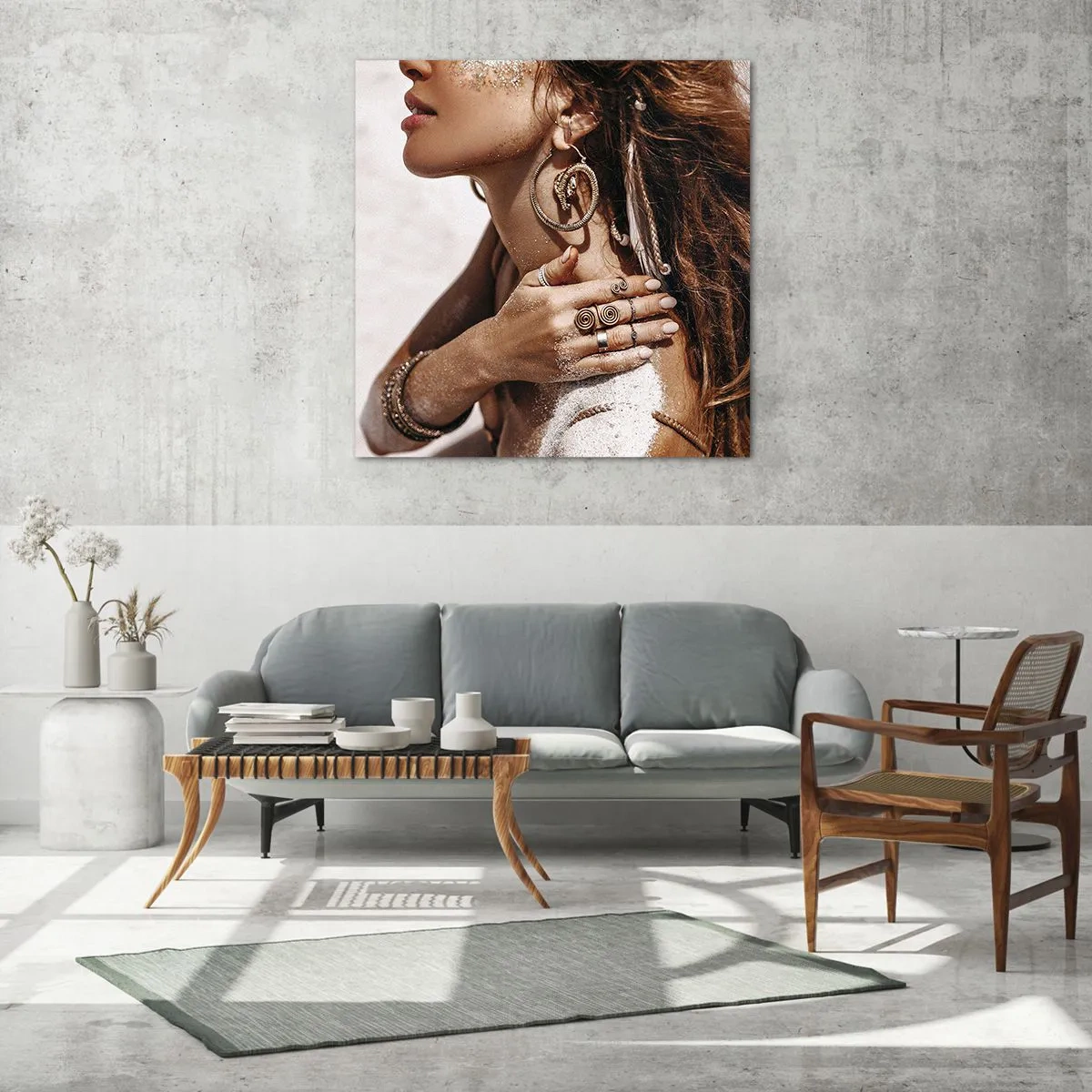 Schilderen op glas - Koningin van het wilde strand - 40x40 cm