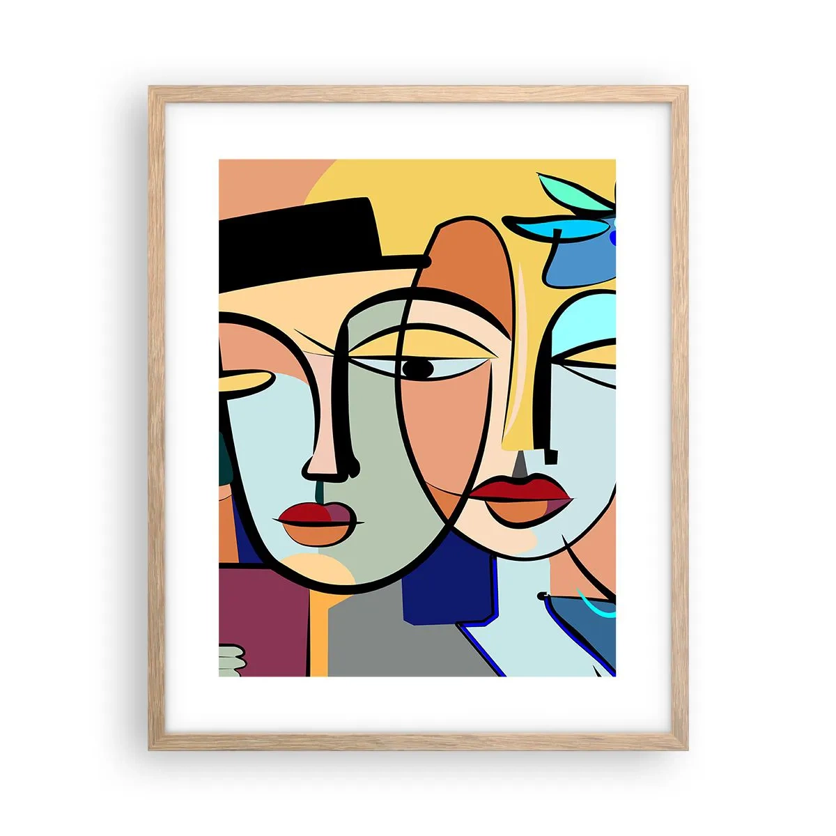 Een poster in een licht eiken lijst - Picasso's randez-vous - 40x50 cm