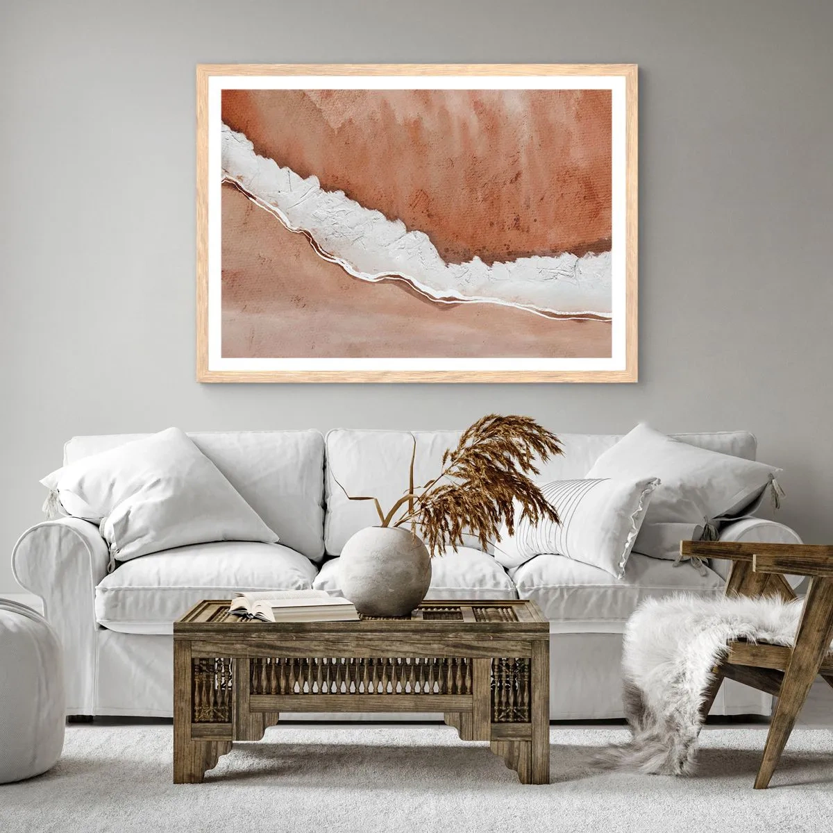 Een poster in een licht eiken lijst - In aardetinten - 91x61 cm