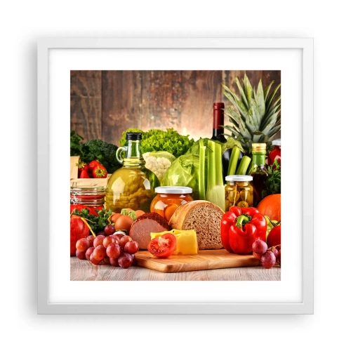 Poster in een witte lijst - Gerookt, gebakken en gemarineerd - 40x40 cm