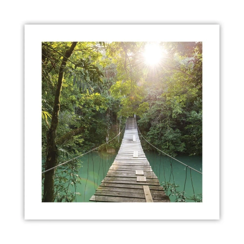 Poster - Over het azuurblauwe water naar het azuurblauwe woud - 40x40 cm