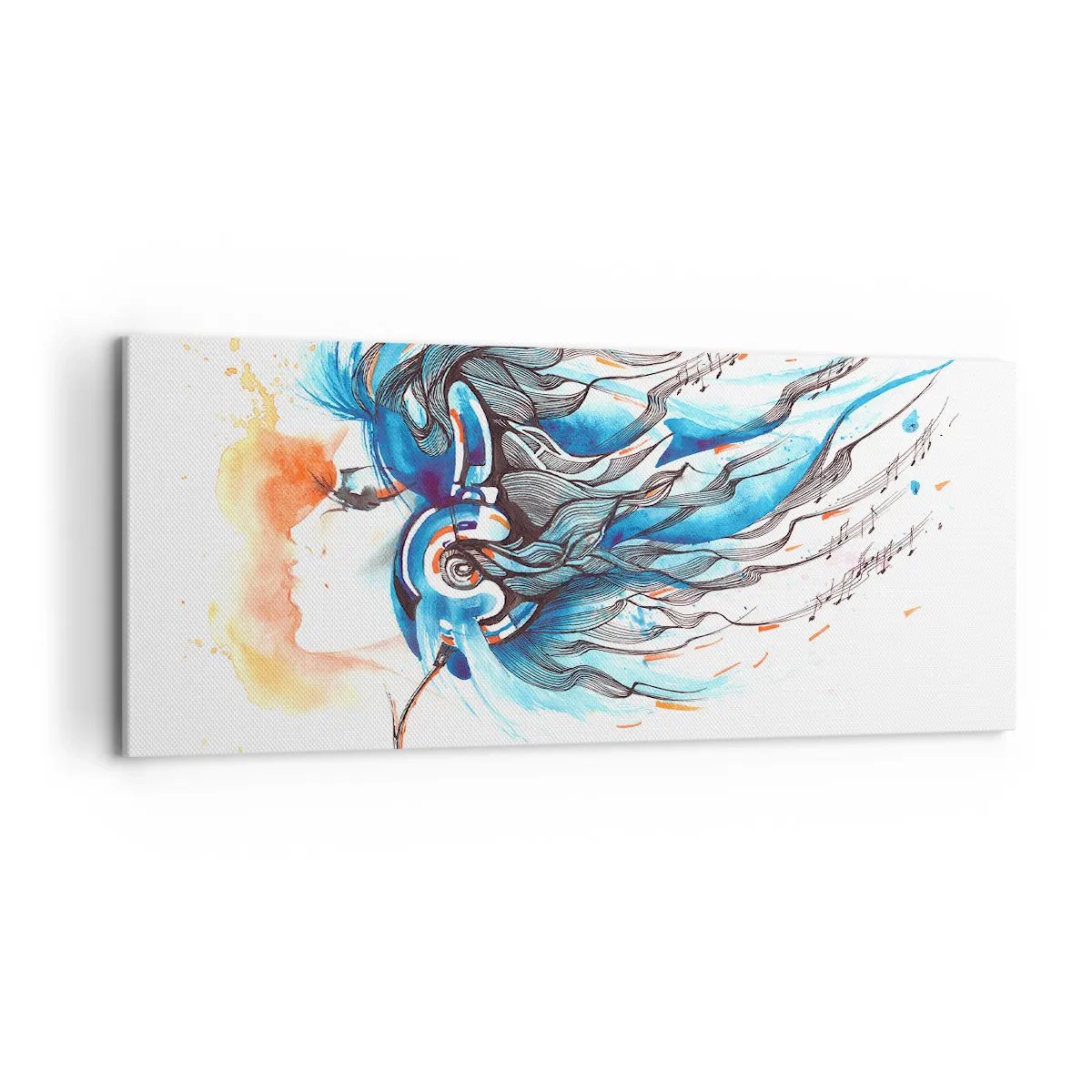 Schilderen op canvas - Laat de muziek spelen - 120x50 cm