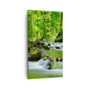 Schilderen op canvas - Zwemmen in een zee van groen - 45x80 cm