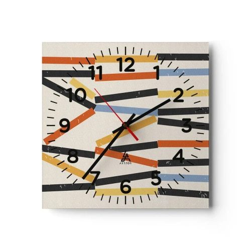 Wandklok - Klok - Compositie op goed niveau - 40x40 cm
