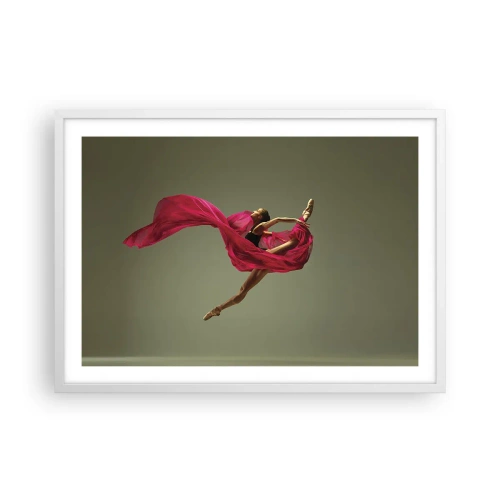 Poster in een witte lijst - Dansende vlam - 70x50 cm