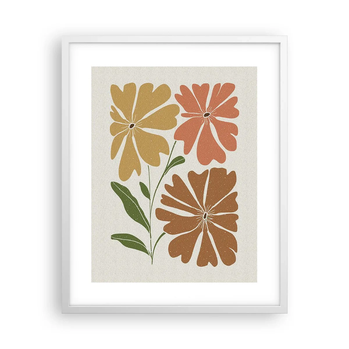 Poster in een witte lijst - Natuur en geometrie - 40x50 cm