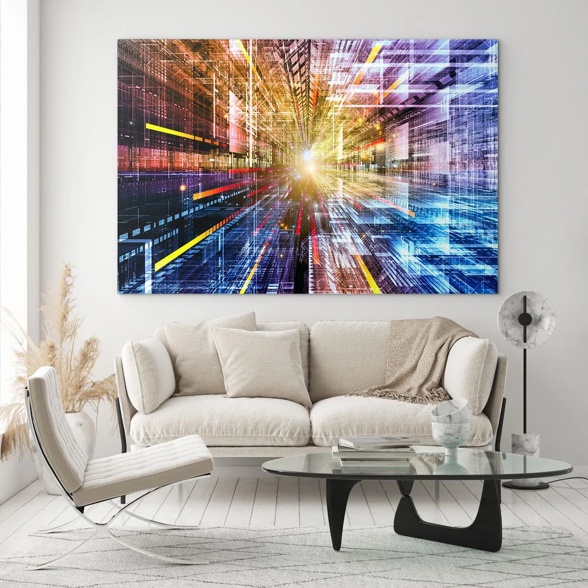 Schilderen op glas - Lichtgevende gang - 100x70 cm