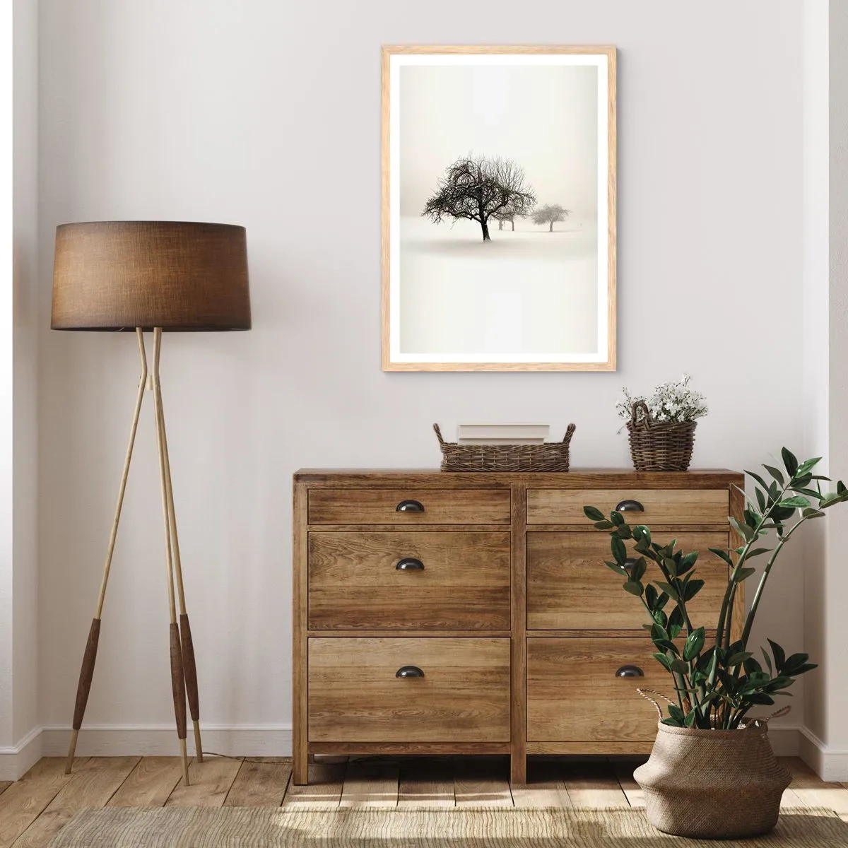 Een poster in een licht eiken lijst - Winterslaap - 70x100 cm