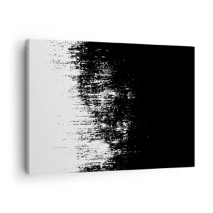 Schilderen op canvas - Minimalistische abstractie in zwart-wit - 70x50cm - En de winnaar is ... - Moderne wanddecoratie voor woonkamer en slaapkamer ARTTOR