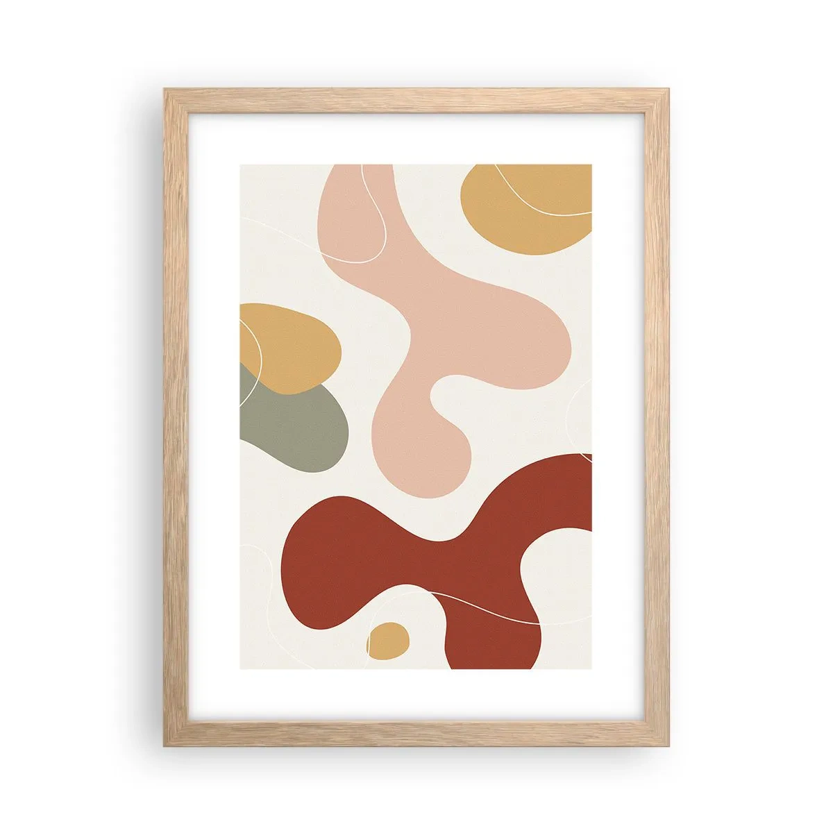 Een poster in een licht eiken lijst - Kronkels of krullen? - 30x40 cm