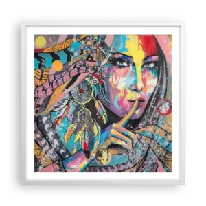 Poster in een witte lijst - Zwijg totdat je het begrijpt - 60x60 cm