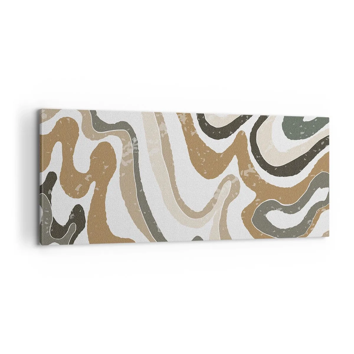 Schilderen op canvas - Meanders van aardekleuren - 100x40 cm